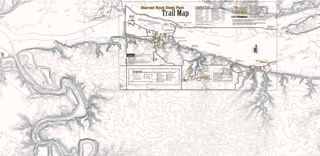 We overlaid the State of Illinois' published trail map to compare familiar routes and landmarks with the terrain underneath them.
